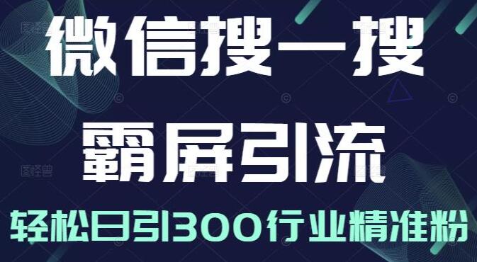 《微信搜一搜霸屏引流课》被动精准引流，轻松日引300行业精准粉